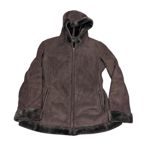 Sonoma Life + Style Jackets & Blazers - Sonoma Life + Style Women's Brown Suede Winter Jacket with Hood Size Large
